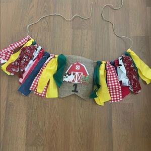 High chair first rodeo birthday cover